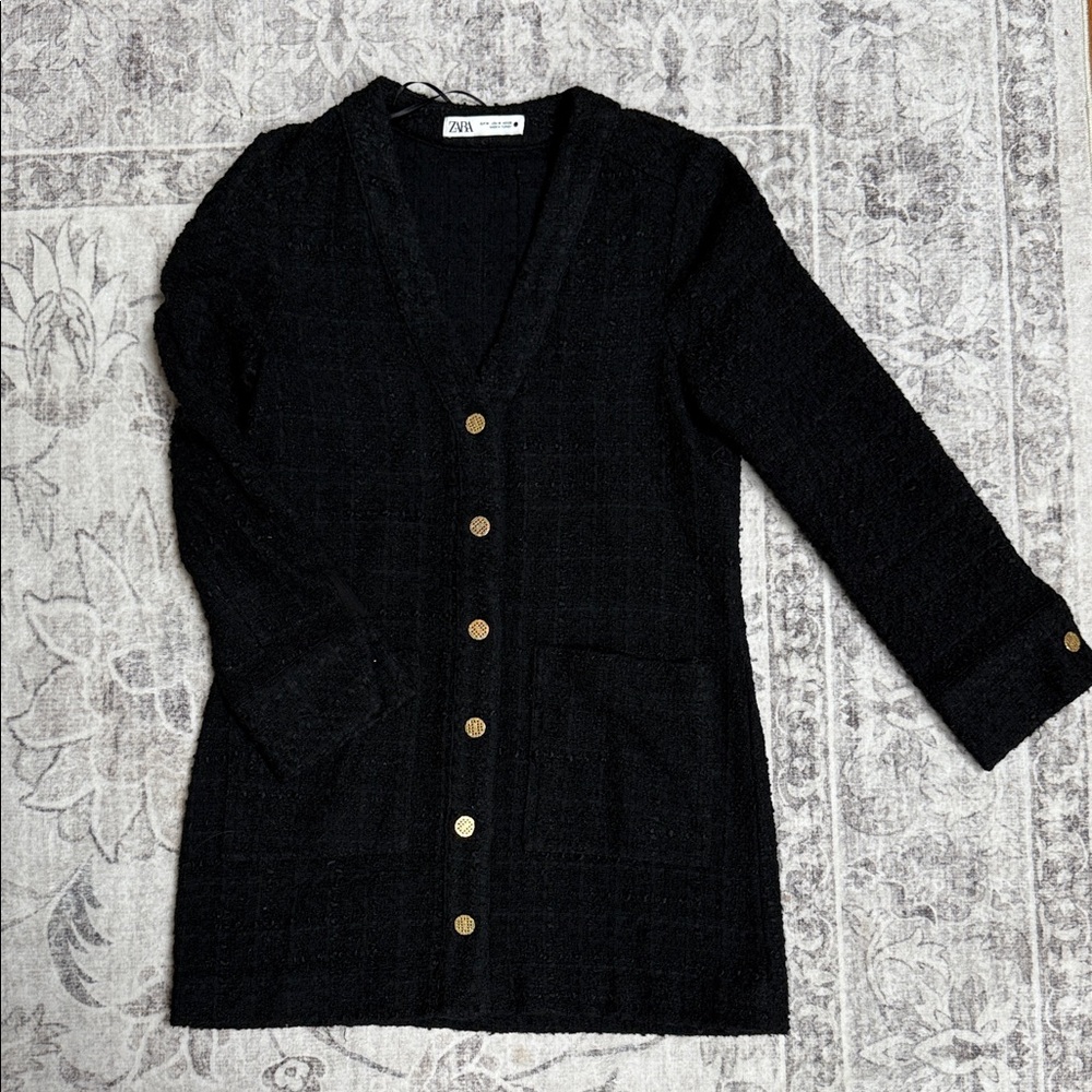 Zara Black Women's - Tweed - Mini Dress